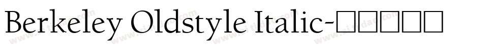 Berkeley Oldstyle Italic字体转换